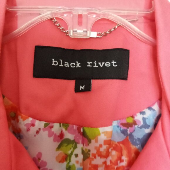 Black Rivet pink coral Belted Lined Trench Coat sz M NWOT B9 - Picture 6 of 8